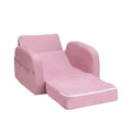 Keezi Kids Sofa 1 Seater Flip Open Couch Lounger Soft Pink