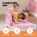 Keezi Kids Sofa 1 Seater Flip Open Couch Lounger Soft Pink