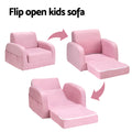 Keezi Kids Sofa 1 Seater Flip Open Couch Lounger Soft Pink
