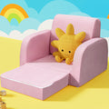 Keezi Kids Sofa 1 Seater Flip Open Couch Lounger Soft Pink