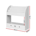 Keezi 3 Tier Kids Bookshelf White Magazine Organiser Bookcase