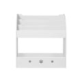 Keezi 3 Tier Kids Bookshelf White Magazine Organiser Bookcase