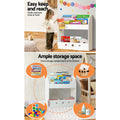 Keezi 3 Tier Kids Bookshelf White Magazine Organiser Bookcase