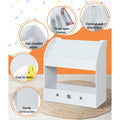 Keezi 3 Tier Kids Bookshelf White Magazine Organiser Bookcase