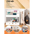 Keezi 3 Tier Kids Bookshelf White Magazine Organiser Bookcase