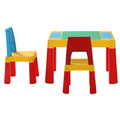 Keezi Kids Table Chairs Set 3pc Activity Desk Storage Box Toys