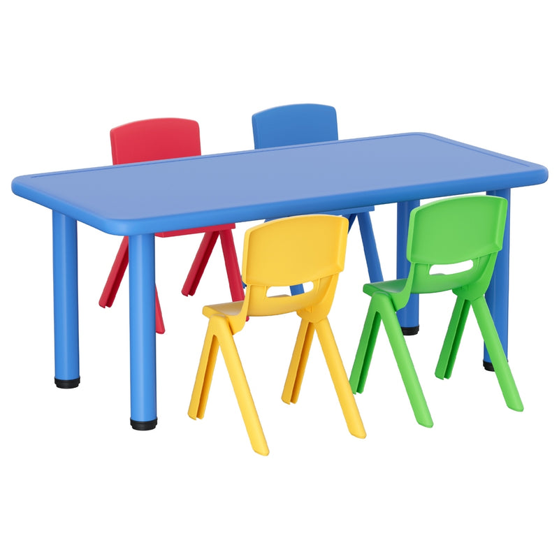 Keezi Kids Table Chairs Set 5PC Children Study Desk Plastic Furniture