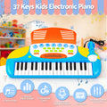 Keezi 37 Key Kids Piano Keyboard Electronic Music Instrument Stool Mic