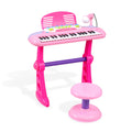 Keezi Kids Piano 37 Keys Electronic Keyboard w/ Stool Microphone Set