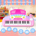 Keezi Kids Piano 37 Keys Electronic Keyboard w/ Stool Microphone Set