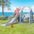 Keezi Kids Slide Swing Set Basketball Hoop 170cm Blue Outdoor