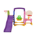 Keezi Kids Slide Swing Set Basketball Hoop Study Table 140cm Purple