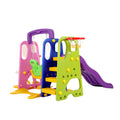 Keezi Kids Slide Swing Set Basketball Hoop Study Table 140cm Purple