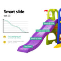Keezi Kids Slide Swing Set Basketball Hoop Study Table 140cm Purple