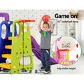 Keezi Kids Slide Swing Set Basketball Hoop Study Table 140cm Purple