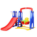 Keezi 120cm Kids Slide Swing Basketball Hoop Playground Set Blue