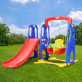 Keezi 120cm Kids Slide Swing Basketball Hoop Playground Set Blue