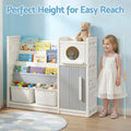 Keezi Kids Bookshelf Toy Storage 3-Tier Organizer 2 Bins Cabinets