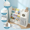 Keezi Kids Bookshelf Toy Storage 3-Tier Organizer 2 Bins Cabinets