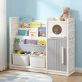Keezi Kids Bookshelf Toy Storage 3-Tier Organizer 2 Bins Cabinets