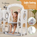 Keezi Kids Slide Swing Set Basketball Hoop 132cm Grey