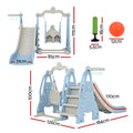 Keezi Kids Slide Swing Set Basketball Hoop 170cm Blue Playground