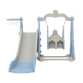 Keezi Kids Slide Swing Set Basketball Hoop 170cm Blue Playground
