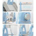 Keezi Kids Slide Swing Set Basketball Hoop 170cm Blue Playground