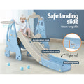 Keezi Kids Slide Swing Set Basketball Hoop 170cm Blue Playground