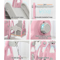 Keezi Kids Slide Swing Set Basketball Hoop 170cm Pink Playground