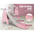 Keezi Kids Slide Swing Set Basketball Hoop 170cm Pink Playground