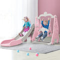 Keezi Kids Slide Swing Set Basketball Hoop 170cm Pink Playground