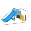 Keezi Kids Slide Playground Set 120cm Blue w/ Basketball Hoop