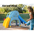 Keezi Kids Slide Playground Set 120cm Blue w/ Basketball Hoop