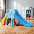 Keezi Kids Slide Playground Set 120cm Blue w/ Basketball Hoop
