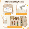 Keezi Kids Slide Set Toddler Indoor Playset With Drawing Board Beige