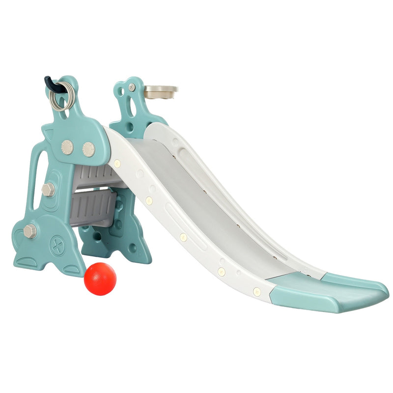 Keezi Kids Slide Basketball Hoop 140cm Blue Outdoor Playground