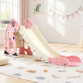 Keezi Kids Slide 125cm Basketball Hoop Outdoor Playground Dragon Pink