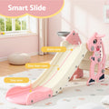 Keezi Kids Slide 125cm Basketball Hoop Outdoor Playground Dragon Pink