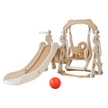Keezi Kids Slide Swing Set Basketball Hoop 160cm Beige Playground