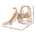 Keezi Kids Slide Swing Set Basketball Hoop 160cm Beige Playground