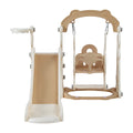 Keezi Kids Slide Swing Set Basketball Hoop 160cm Beige Playground