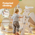Keezi Kids Slide Swing Set Basketball Hoop 160cm Beige Playground