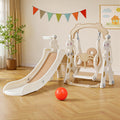 Keezi Kids Slide Swing Set Basketball Hoop 160cm Beige Playground