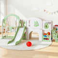 Keezi Kids Slide Swing Set Basketball Hoop 140cm Green Outdoor Toys