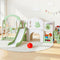 Keezi Kids Slide Swing Set Basketball Hoop 140cm Green Outdoor Toys