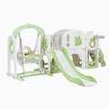 Keezi Kids Slide Swing Set Basketball Hoop 140cm Green Outdoor Toys