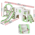 Keezi Kids Slide Swing Set Basketball Hoop 140cm Green Outdoor Toys