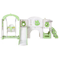 Keezi Kids Slide Swing Set Basketball Hoop 140cm Green Outdoor Toys