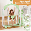 Keezi Kids Slide Swing Set Basketball Hoop 140cm Green Outdoor Toys